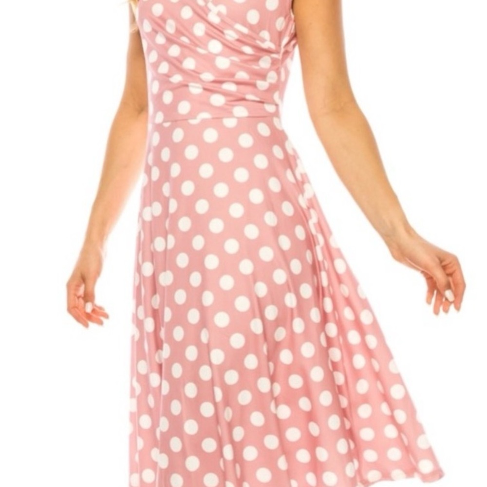 Haute small Pink Polka Dot Dress classy summer spring edition